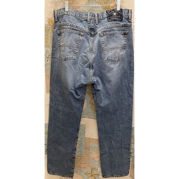 Lucky Brand Dungarees Jeans Mens 38 Blue Made in USA 100% Cotton Classic Fit - Picture 4 of 14